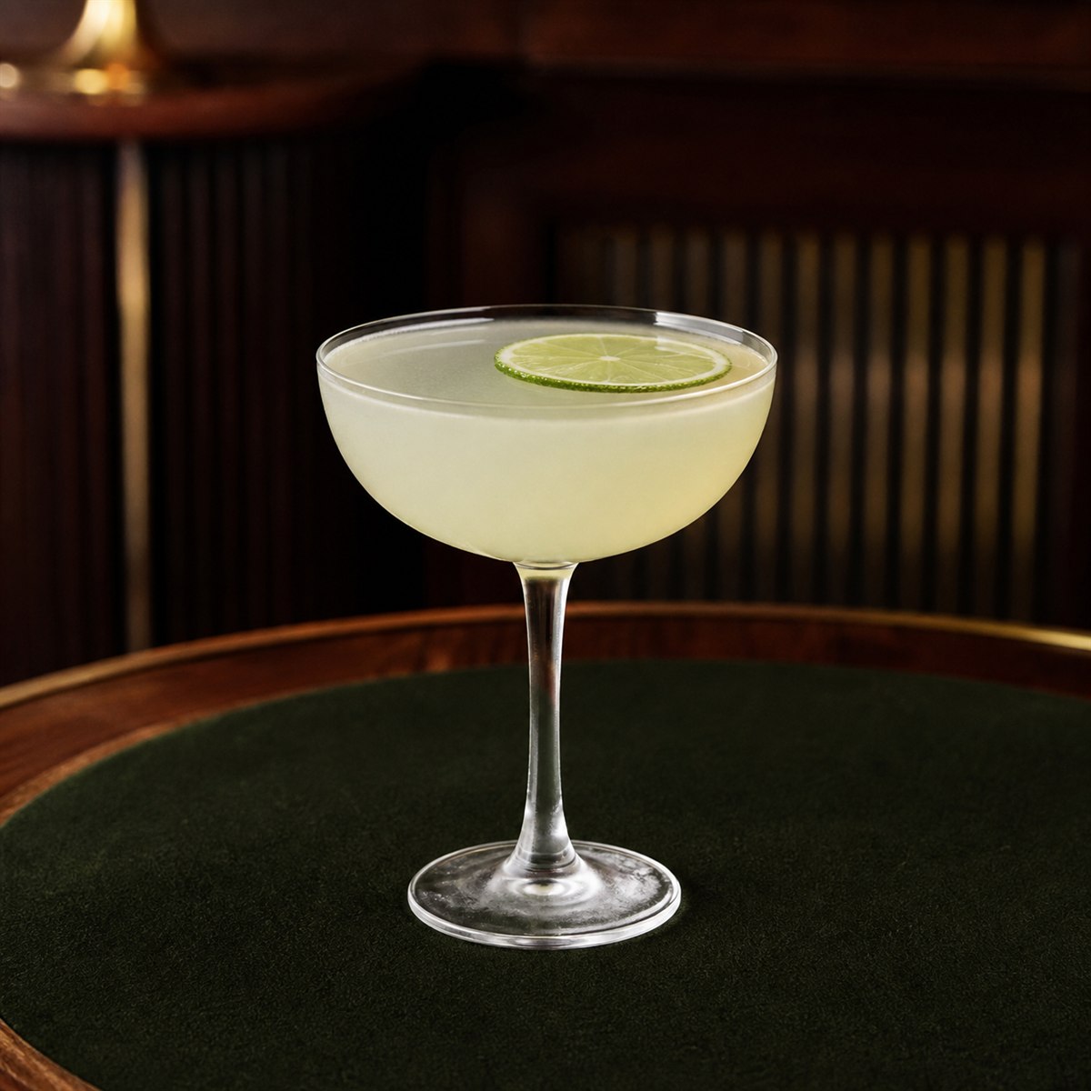 Daiquiri cocktail served in a chilled coupe with optional lime wheel