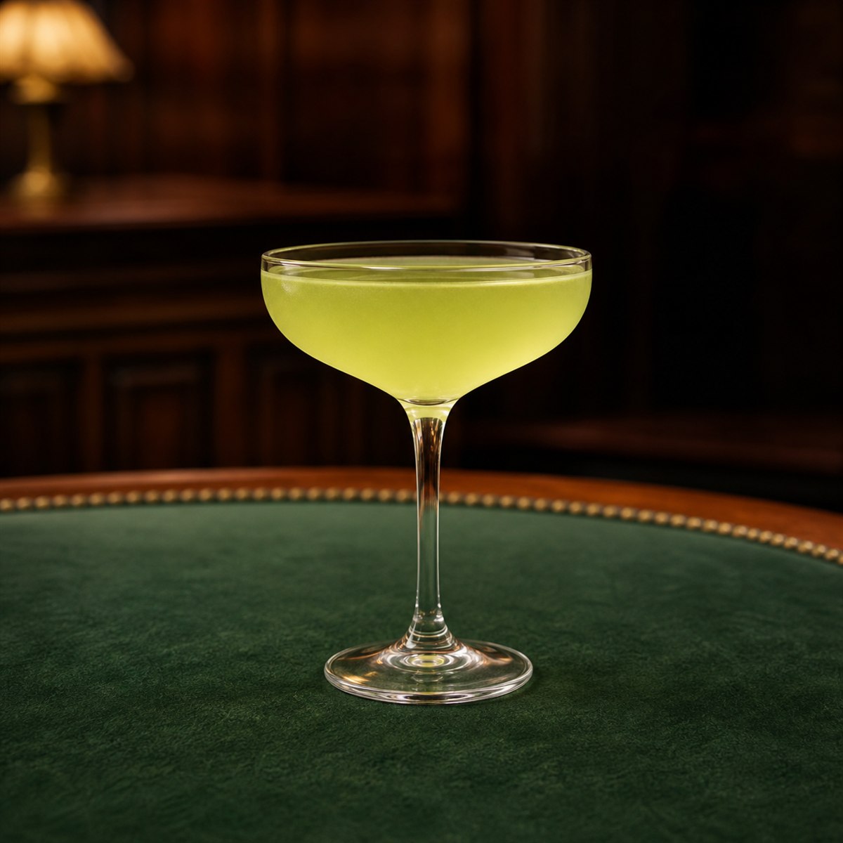 Last Word cocktail served in a chilled coupe with none