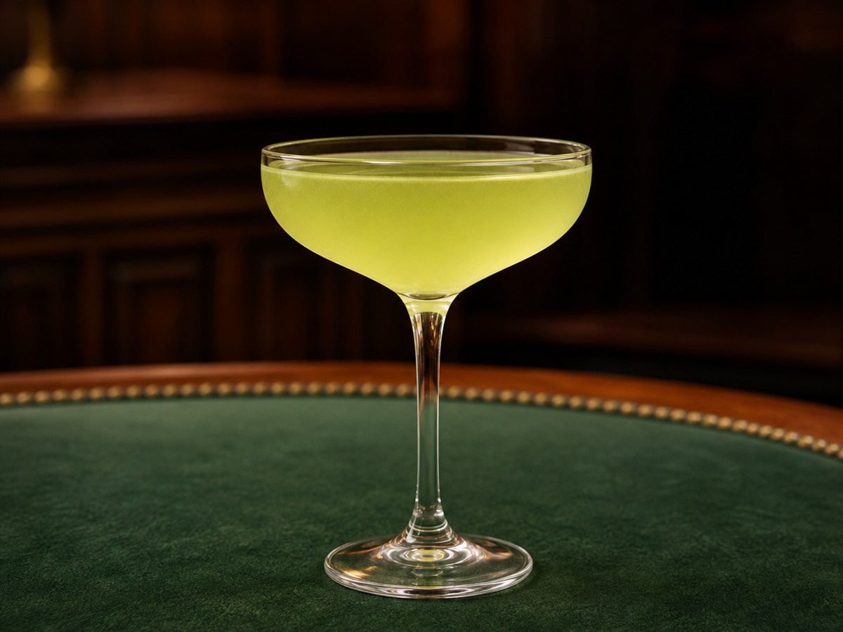 Last Word cocktail served in a chilled coupe with none