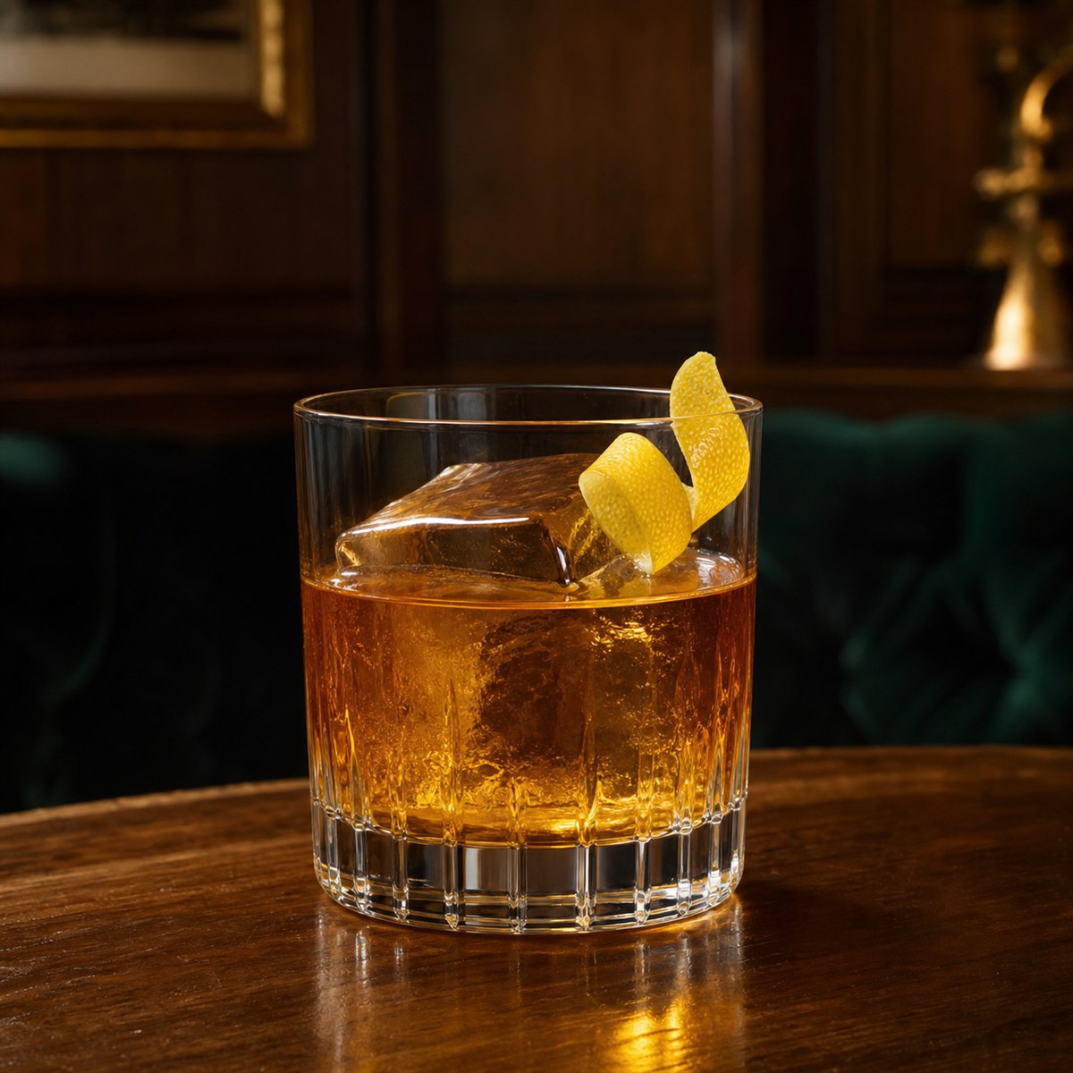 Rusty Nail cocktail served in a rocks glass with optional lemon twist
